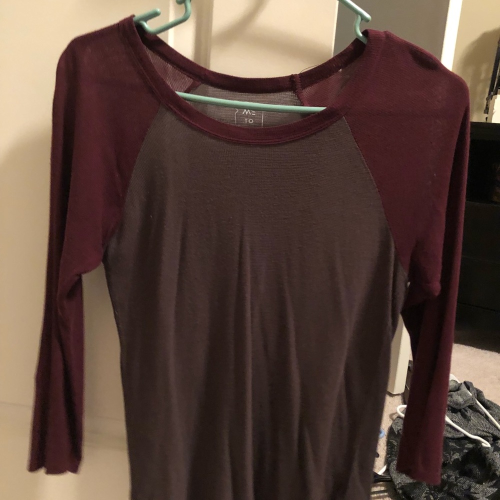 PAC SUN me to we shirt maroon and grey